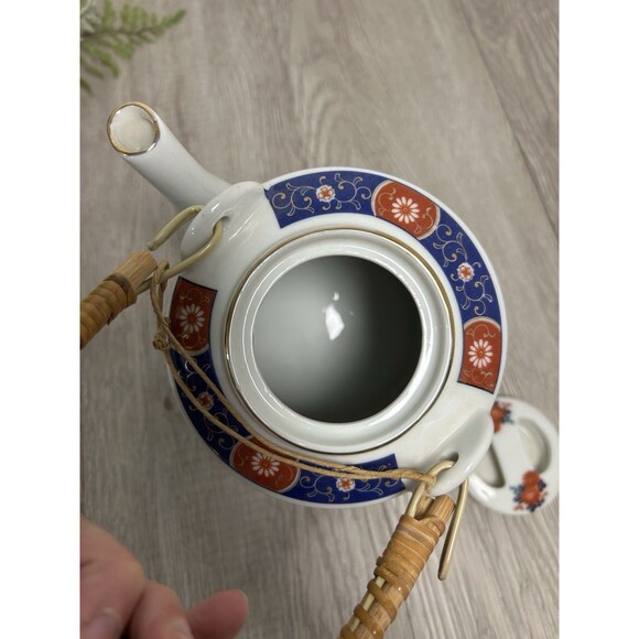 Vintage Japanese Tea Pot With Lid Bamboo Handle By Fred Roberts Co San Francisco - Picture 6 of 9